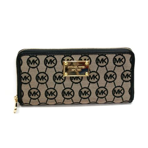 michael kors monogram continental wallet black|michael kors wallet monogram.